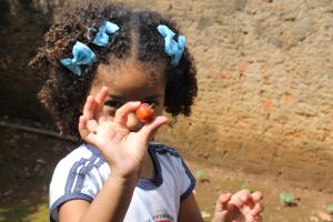 Comendo Acerola na Horta 