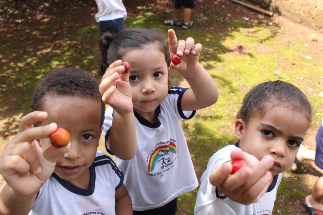 Comendo Acerola na Horta 