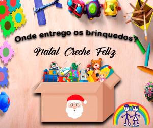 Os brinquedos sero depositados na caixa que estar na recepo da Creche Menino Jesus.